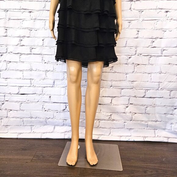 LBD!!! WHITE HOUSE BLACK MARKET, Black tiered ruffle cocktail dress - Picture 7 of 11
